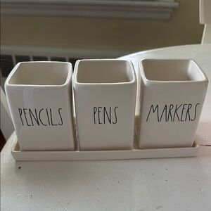 Rae Dunn Pencils, Pens, and Markers Holder Set